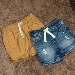 Old Navy Kids Tan and Blue Shorts Duo